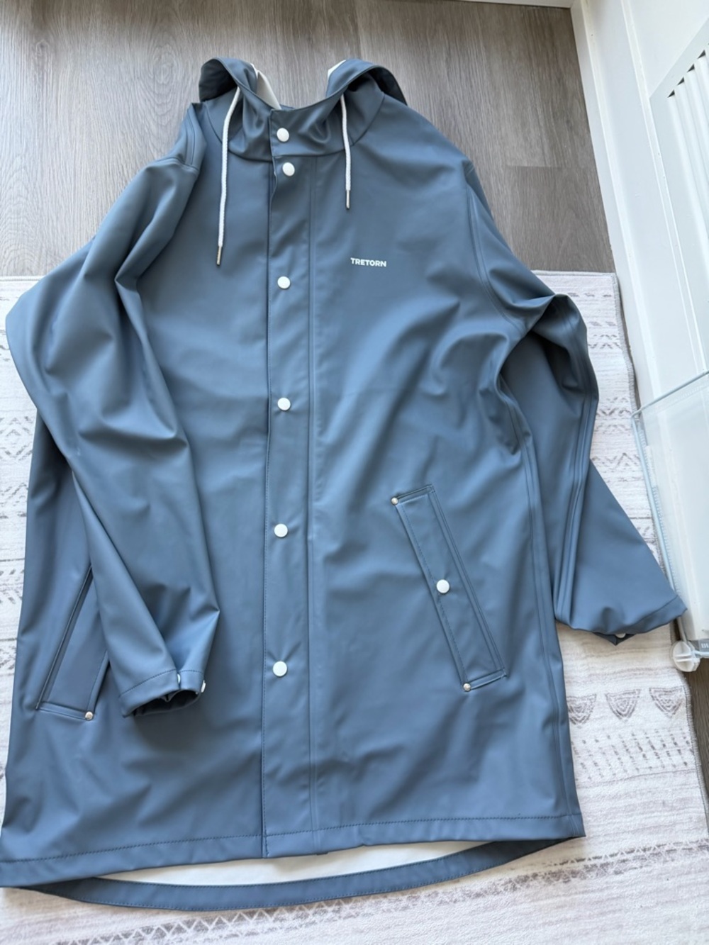 Tretorn Slate Blue Waterproof Hooded Raincoat